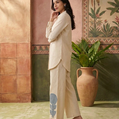 Floral Embroidered Tunic With & Trousers