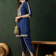 Embellished Mirror Work Tunic With Dhoti Pant Co-Ords
