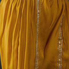 Yellow Floral Printed Gotta Patti Sweetheart Neck Kurta With Dhoti Pants & Dupatta