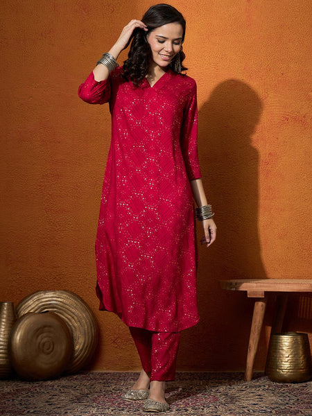Women Printed Straight Kurta With Trouser