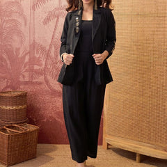 Fuchsia Embroidered Top With Jacket & Trouser Co-Ords