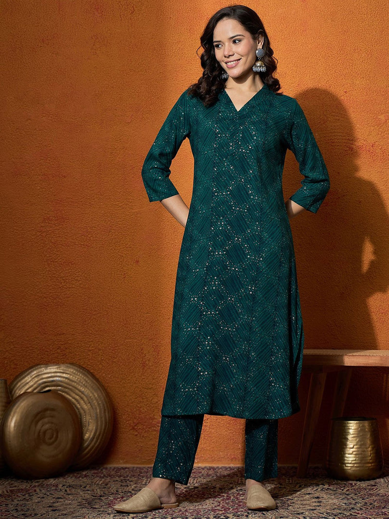 Women Printed Kurta With Trousers