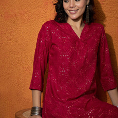 Women Printed Straight Kurta With Trouser