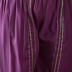 Floral Embroidered Round Neck Kurta With Dhoti Pants And Dupatta