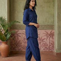 Navy Blue Solid Tunic with Salwar