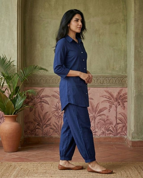 Navy Blue Solid Tunic with Salwar