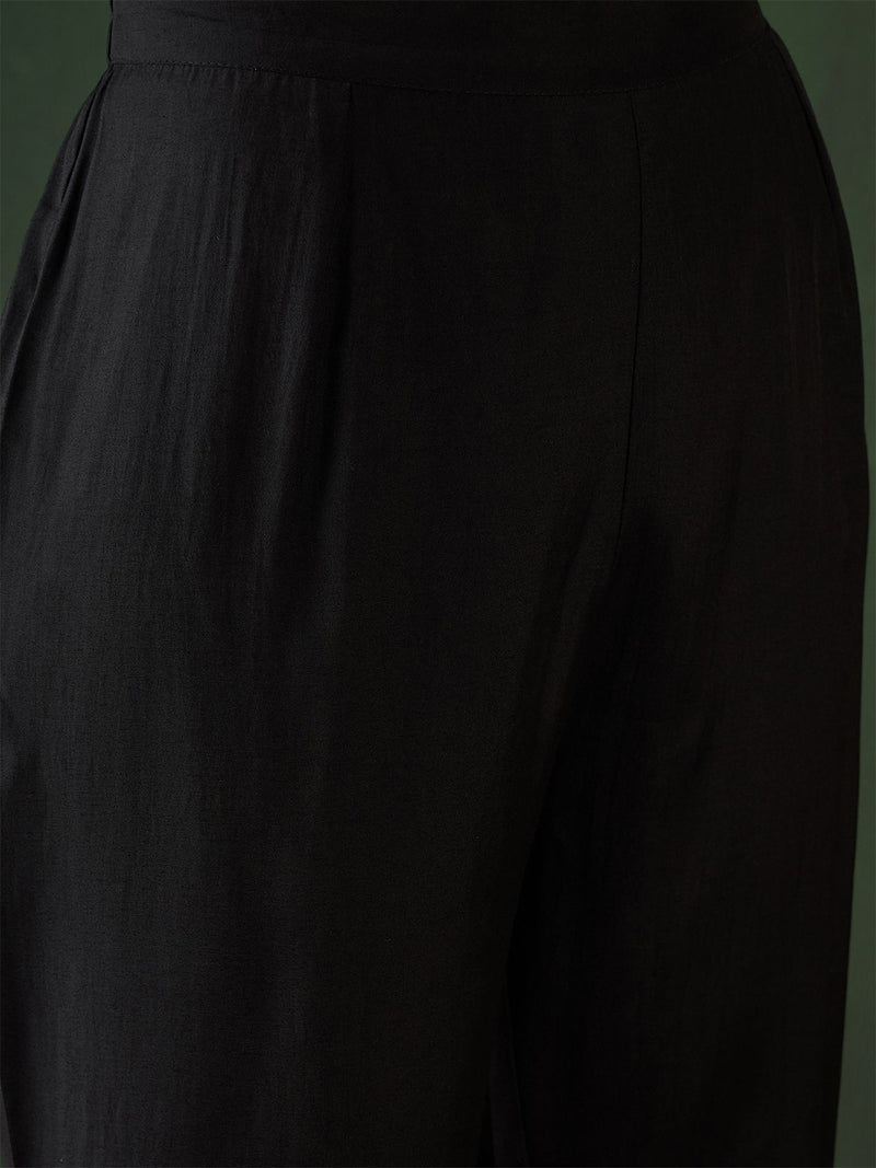 Geometric Embroidered & Mirror Work Kaftan Kurta With Trouser