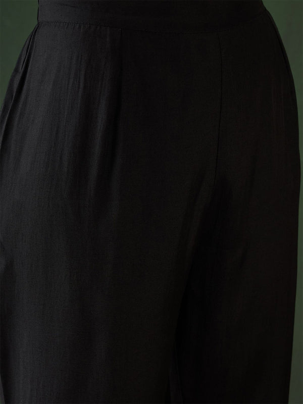 Geometric Embroidered & Mirror Work Kaftan Kurta With Trouser