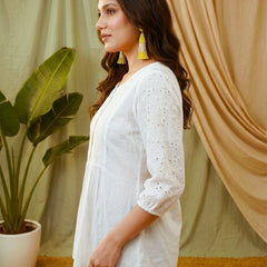 Ethnic Motifs Yoke Design Pure Cotton Short Kurti