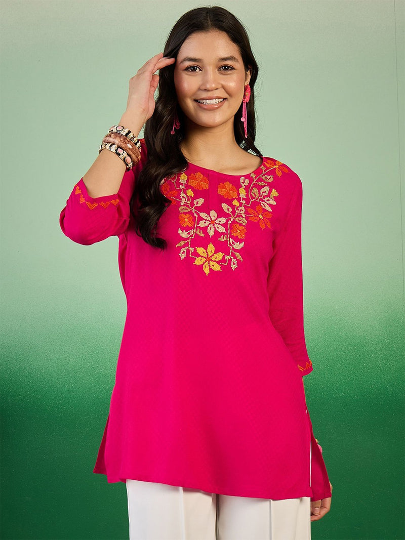 Embroidered Straight Kurtis