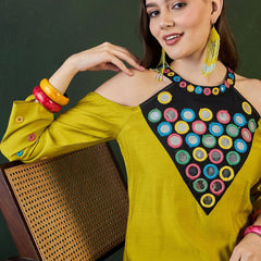 Embroidered Kurta & Palazzo With Bag Kurta Set