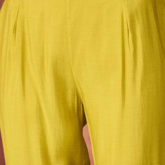 Embellished Round Neck Mirror Work Tunic With Trouser