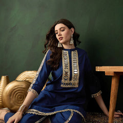 Embellished Mirror Work Tunic With Dhoti Pant Co-Ords