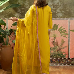 Floral Embroidered Straighte Kurta With Trouser & Dupatta  Kurta Set