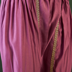Purple Embroidered Mirror Work Round Neck Kurta With Dhoti Pants And Dupatta